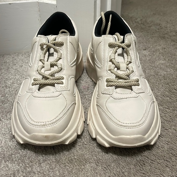 Zara White Chunky Platform Sneakers - Picture 1 of 4